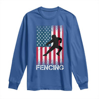 American Flag Fencing USA Patriotic Long Sleeve Shirt - Wonder Print Shop