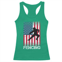 American Flag Fencing USA Patriotic Racerback Tank Top - Wonder Print Shop