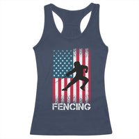 American Flag Fencing USA Patriotic Racerback Tank Top - Wonder Print Shop