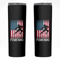 American Flag Fencing USA Patriotic Skinny Tumbler