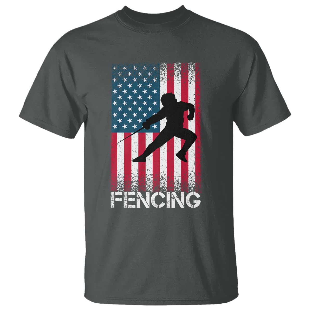American Flag Fencing USA Patriotic T Shirt - Wonder Print Shop