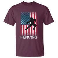 American Flag Fencing USA Patriotic T Shirt - Wonder Print Shop