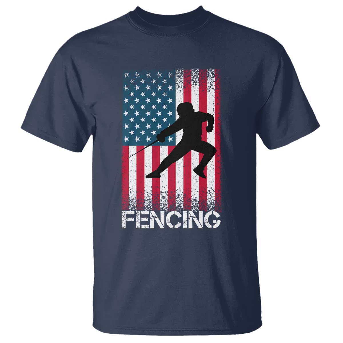 American Flag Fencing USA Patriotic T Shirt - Wonder Print Shop