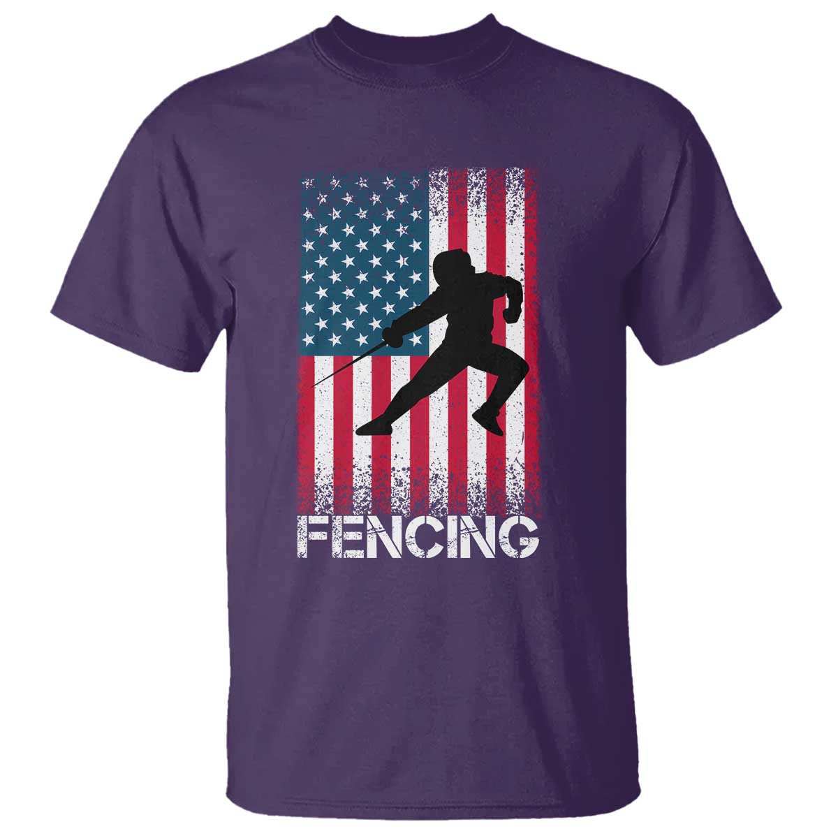 American Flag Fencing USA Patriotic T Shirt - Wonder Print Shop