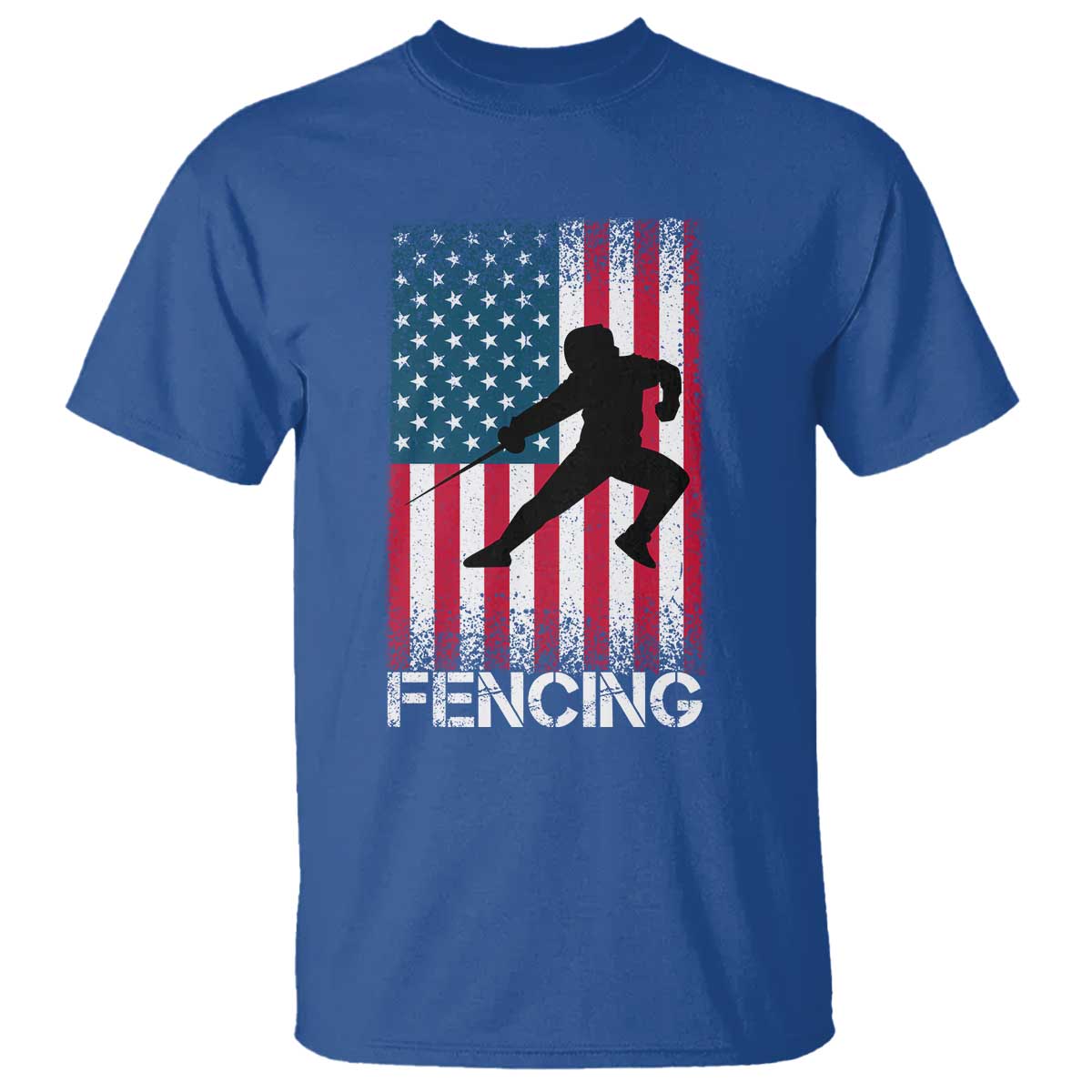 American Flag Fencing USA Patriotic T Shirt - Wonder Print Shop