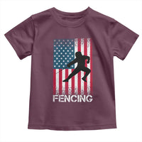 American Flag Fencing USA Patriotic Toddler T Shirt - Wonder Print Shop