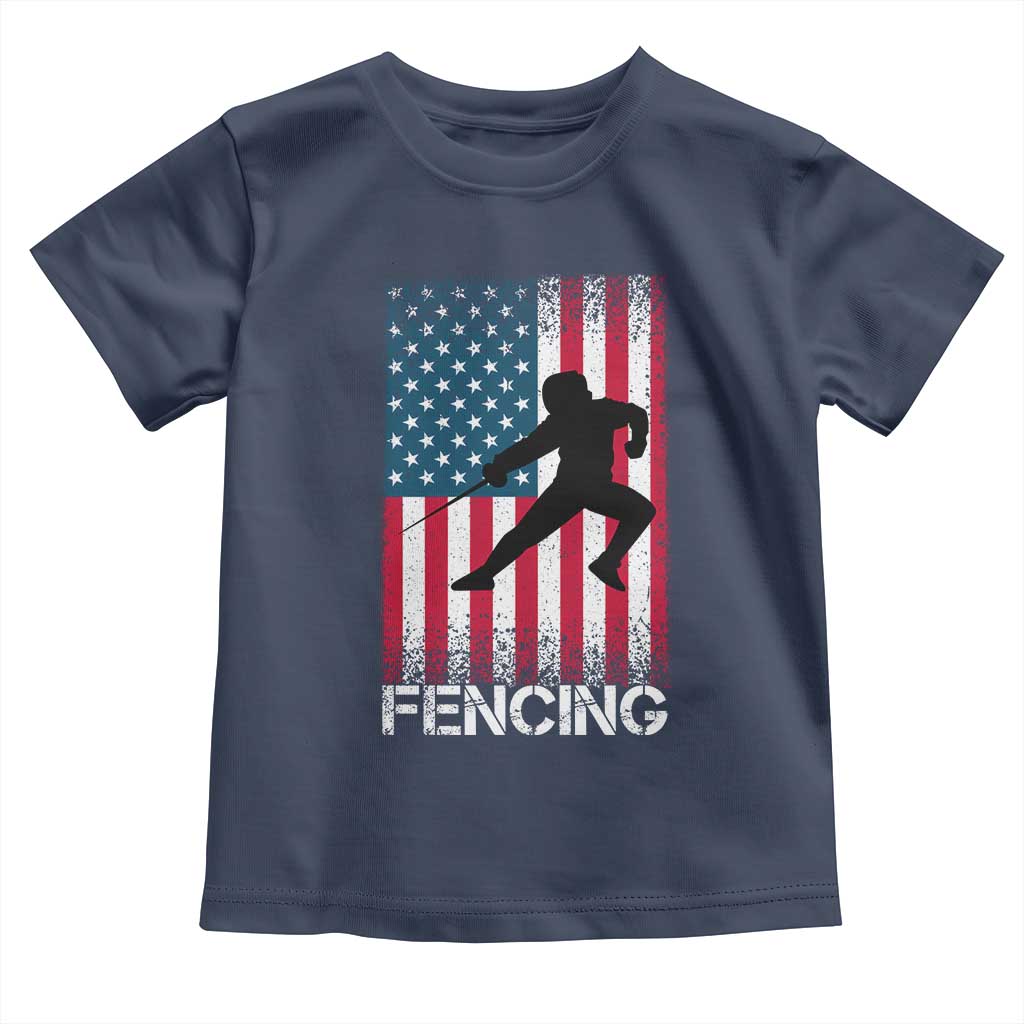 American Flag Fencing USA Patriotic Toddler T Shirt - Wonder Print Shop