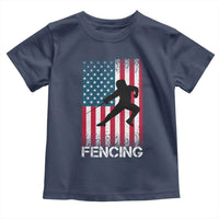 American Flag Fencing USA Patriotic Toddler T Shirt - Wonder Print Shop