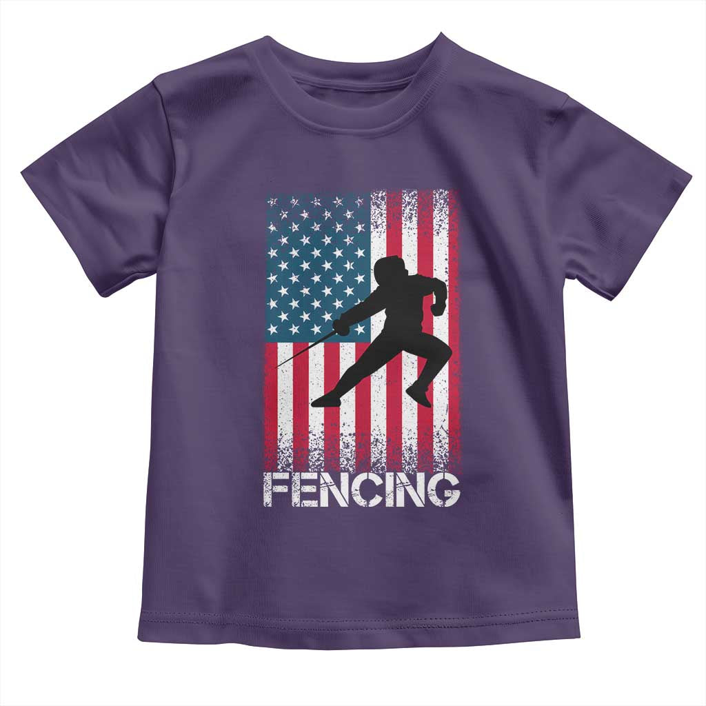American Flag Fencing USA Patriotic Toddler T Shirt - Wonder Print Shop