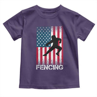 American Flag Fencing USA Patriotic Toddler T Shirt - Wonder Print Shop