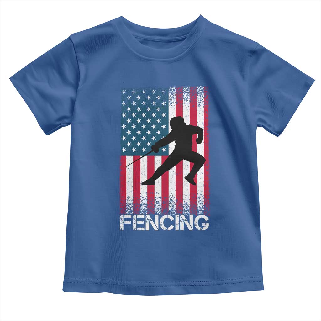 American Flag Fencing USA Patriotic Toddler T Shirt - Wonder Print Shop