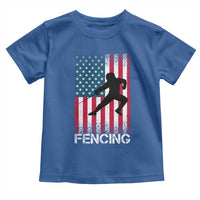 American Flag Fencing USA Patriotic Toddler T Shirt - Wonder Print Shop