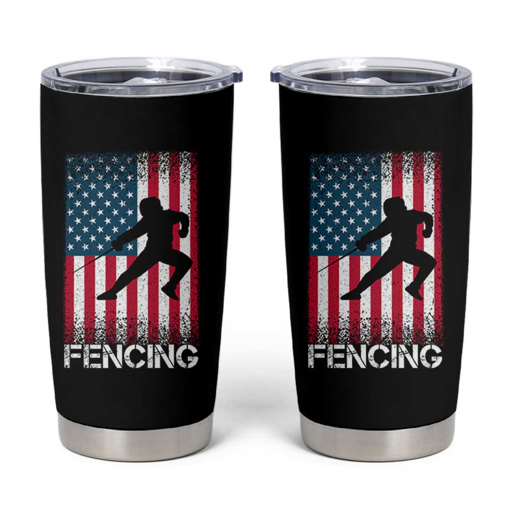 American Flag Fencing USA Patriotic Tumbler Cup