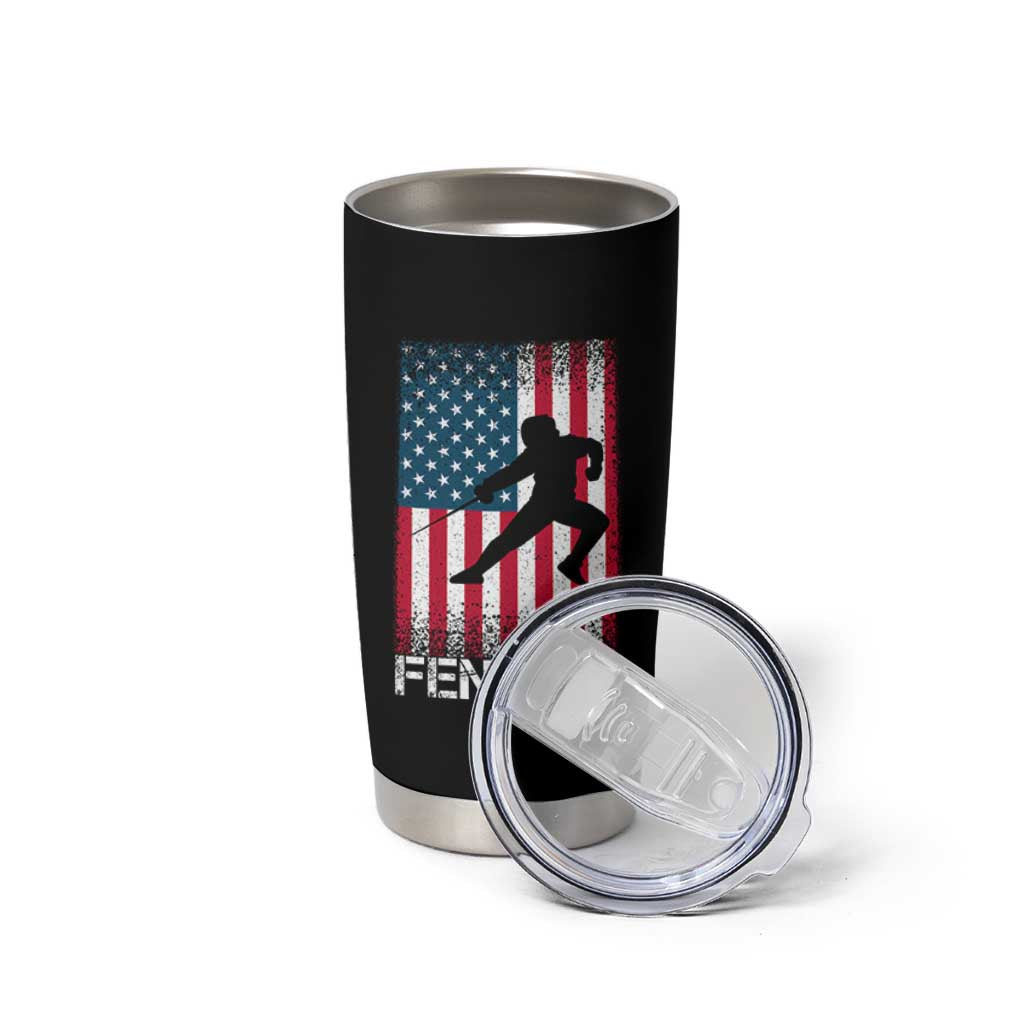 American Flag Fencing USA Patriotic Tumbler Cup