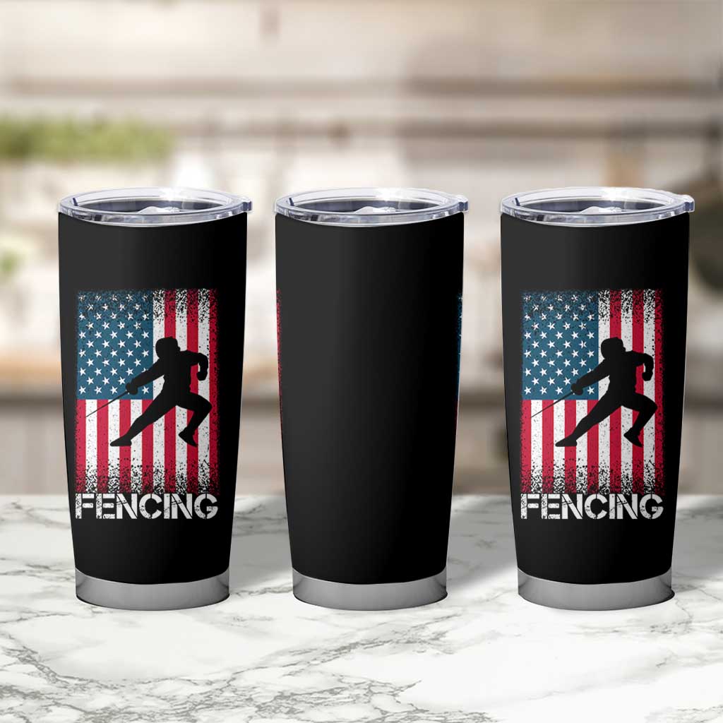 American Flag Fencing USA Patriotic Tumbler Cup