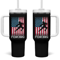 American Flag Fencing USA Patriotic Tumbler With Handle