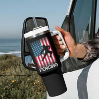American Flag Fencing USA Patriotic Tumbler With Handle