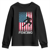 American Flag Fencing USA Patriotic Youth Sweatshirt - Wonder Print Shop