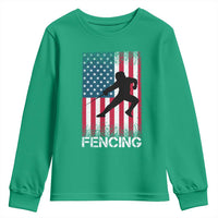 American Flag Fencing USA Patriotic Youth Sweatshirt - Wonder Print Shop
