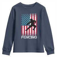 American Flag Fencing USA Patriotic Youth Sweatshirt - Wonder Print Shop