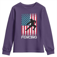 American Flag Fencing USA Patriotic Youth Sweatshirt - Wonder Print Shop