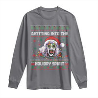 Terrifier Santa Christmas Long Sleeve Shirt Getting Into The Holiday Spirit Horror Movie - Wonder Print Shop