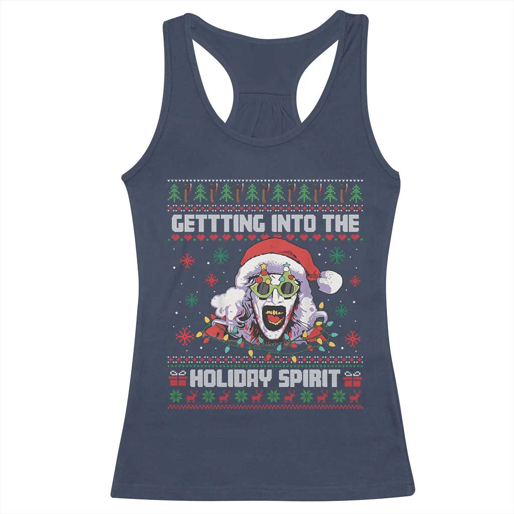 Terrifier Santa Christmas Racerback Tank Top Getting Into The Holiday Spirit Horror Movie - Wonder Print Shop