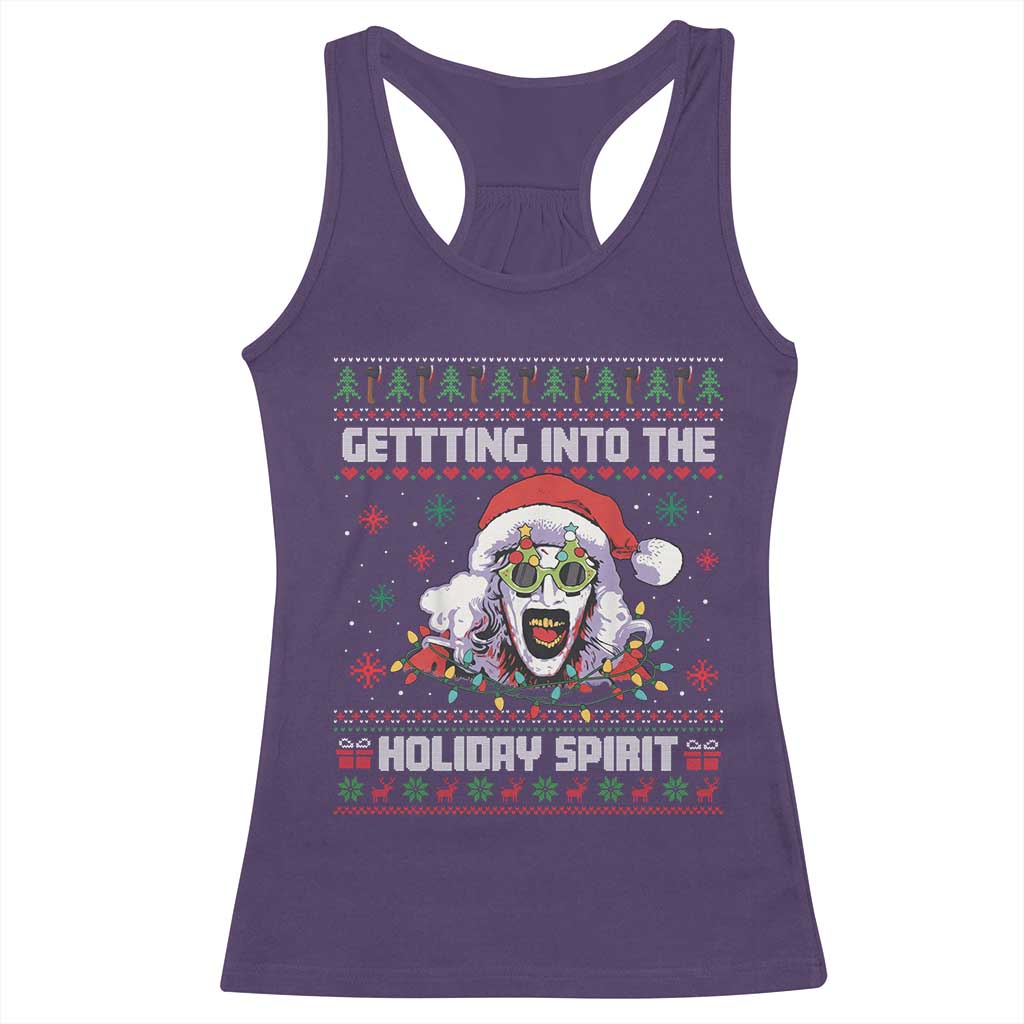 Terrifier Santa Christmas Racerback Tank Top Getting Into The Holiday Spirit Horror Movie - Wonder Print Shop