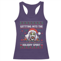 Terrifier Santa Christmas Racerback Tank Top Getting Into The Holiday Spirit Horror Movie - Wonder Print Shop