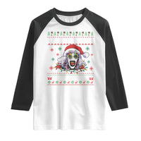 Terrifier Santa Christmas Raglan Shirt Getting Into The Holiday Spirit Horror Movie - Wonder Print Shop