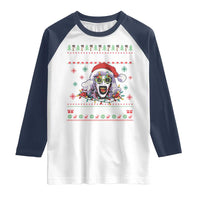Terrifier Santa Christmas Raglan Shirt Getting Into The Holiday Spirit Horror Movie - Wonder Print Shop