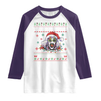 Terrifier Santa Christmas Raglan Shirt Getting Into The Holiday Spirit Horror Movie - Wonder Print Shop