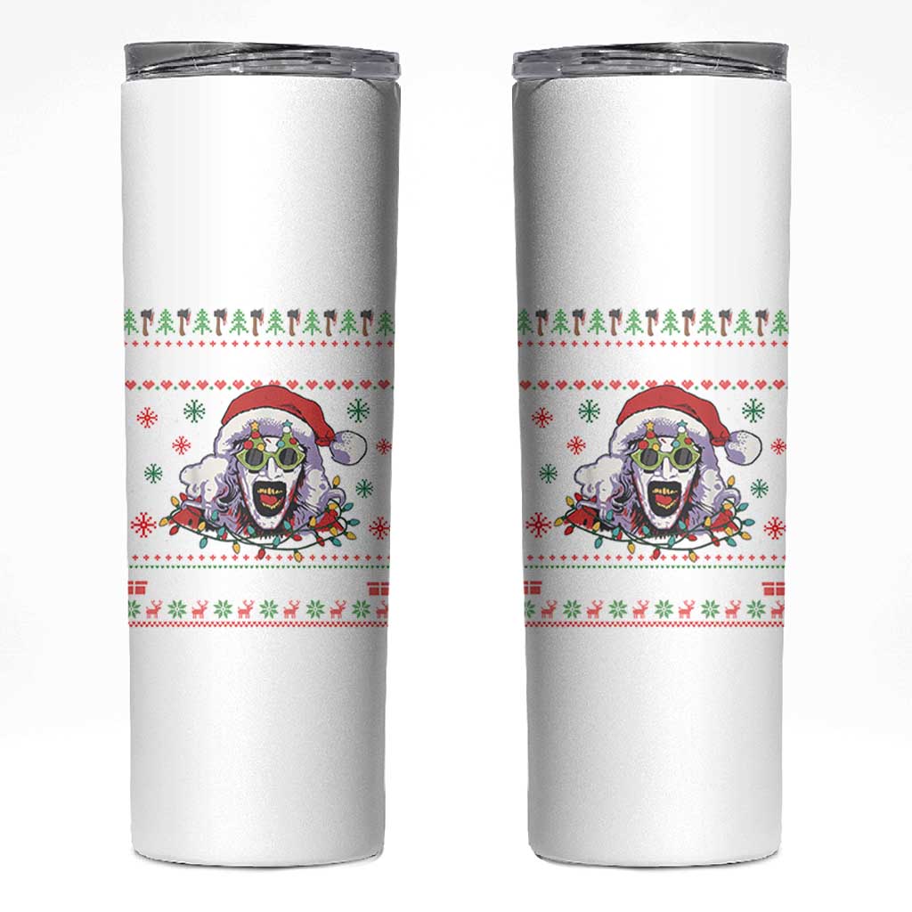 Terrifier Santa Christmas Skinny Tumbler Getting Into The Holiday Spirit Horror Movie - Wonder Print Shop