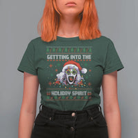 Terrifier Santa Christmas T Shirt For Women Getting Into The Holiday Spirit Horror Movie - Wonder Print Shop