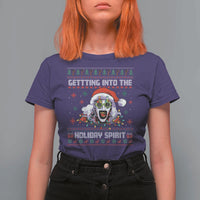Terrifier Santa Christmas T Shirt For Women Getting Into The Holiday Spirit Horror Movie - Wonder Print Shop