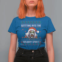 Terrifier Santa Christmas T Shirt For Women Getting Into The Holiday Spirit Horror Movie - Wonder Print Shop