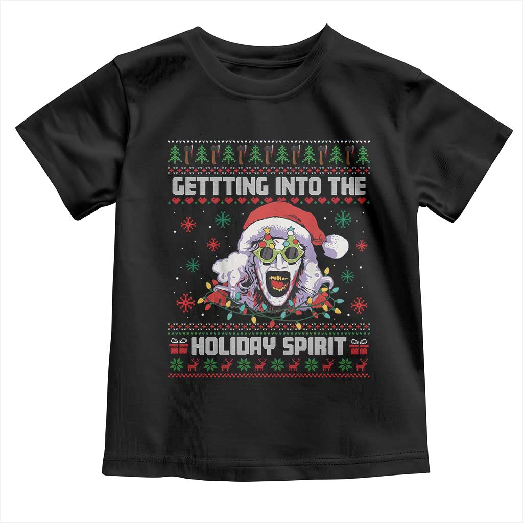 Terrifier Santa Christmas Toddler T Shirt Getting Into The Holiday Spirit Horror Movie - Wonder Print Shop