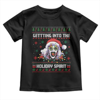 Terrifier Santa Christmas Toddler T Shirt Getting Into The Holiday Spirit Horror Movie - Wonder Print Shop