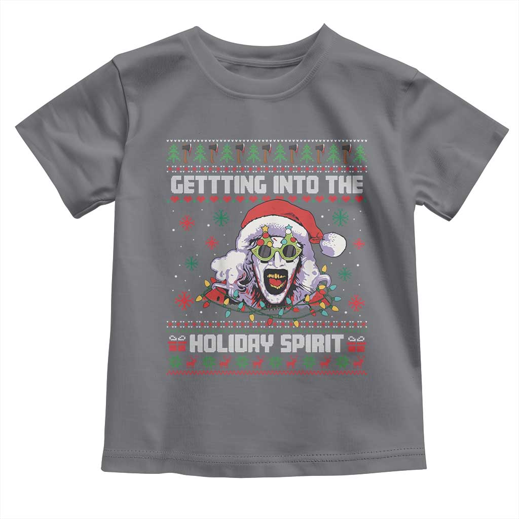 Terrifier Santa Christmas Toddler T Shirt Getting Into The Holiday Spirit Horror Movie - Wonder Print Shop