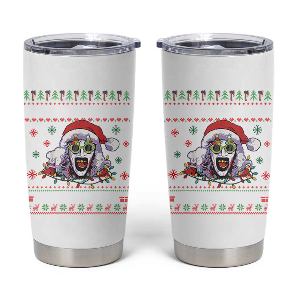 Terrifier Santa Christmas Tumbler Cup Getting Into The Holiday Spirit Horror Movie - Wonder Print Shop
