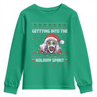 Terrifier Santa Christmas Youth Sweatshirt Getting Into The Holiday Spirit Horror Movie - Wonder Print Shop