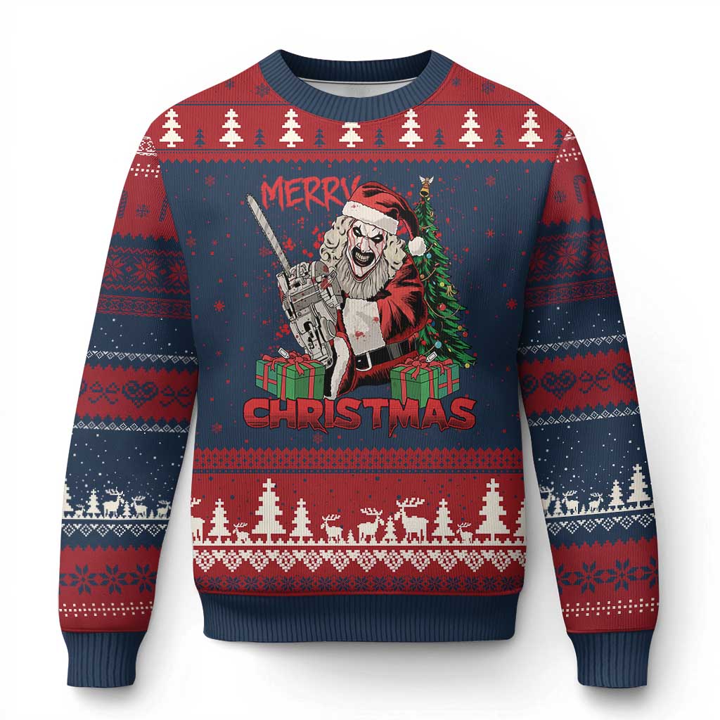 Terrifier Santa Xmas Horror Movie Ugly Christmas Sweater - Wonder Print Shop