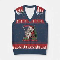 Terrifier Santa Xmas Horror Movie V-Neck Knit Sweater Vest - Wonder Print Shop
