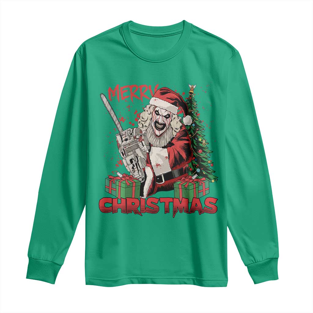 Terrifier Santa Christmas Horror Movie Long Sleeve Shirt - Wonder Print Shop