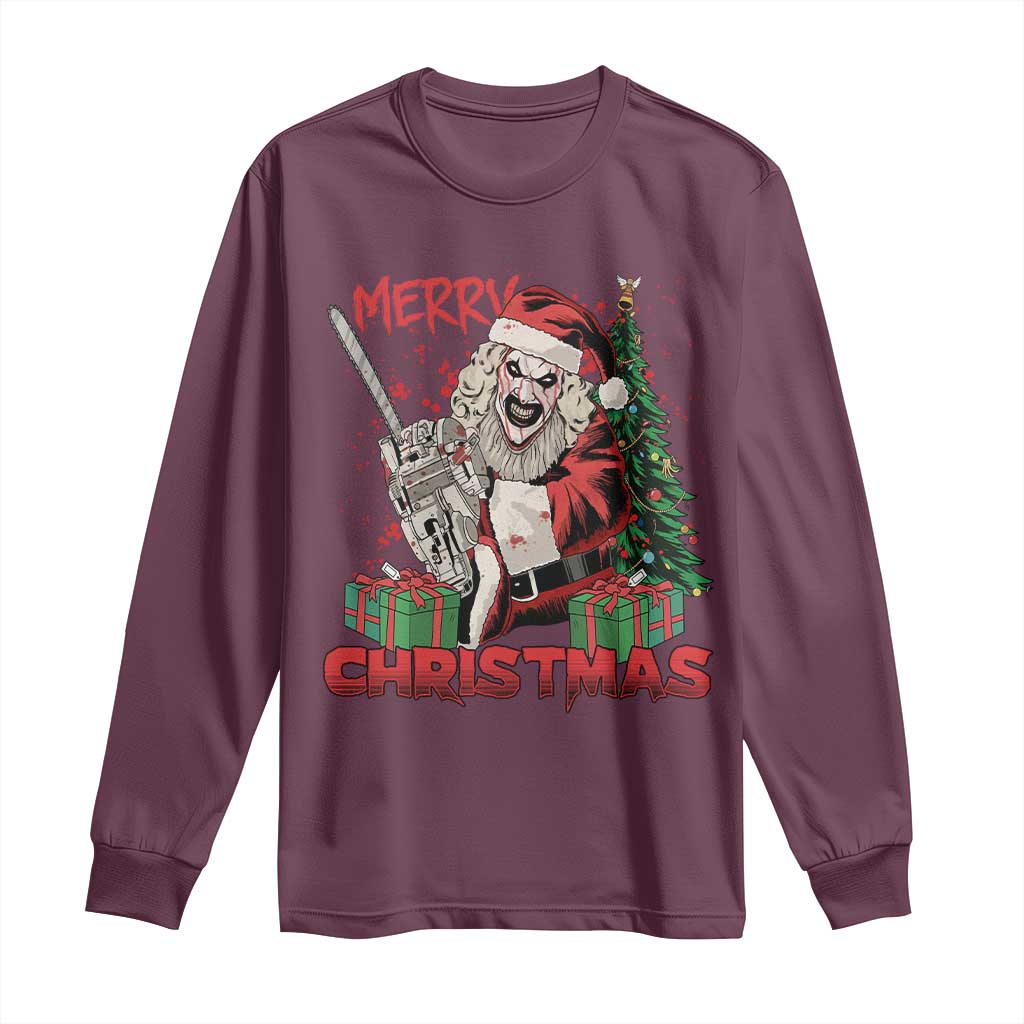 Terrifier Santa Christmas Horror Movie Long Sleeve Shirt - Wonder Print Shop