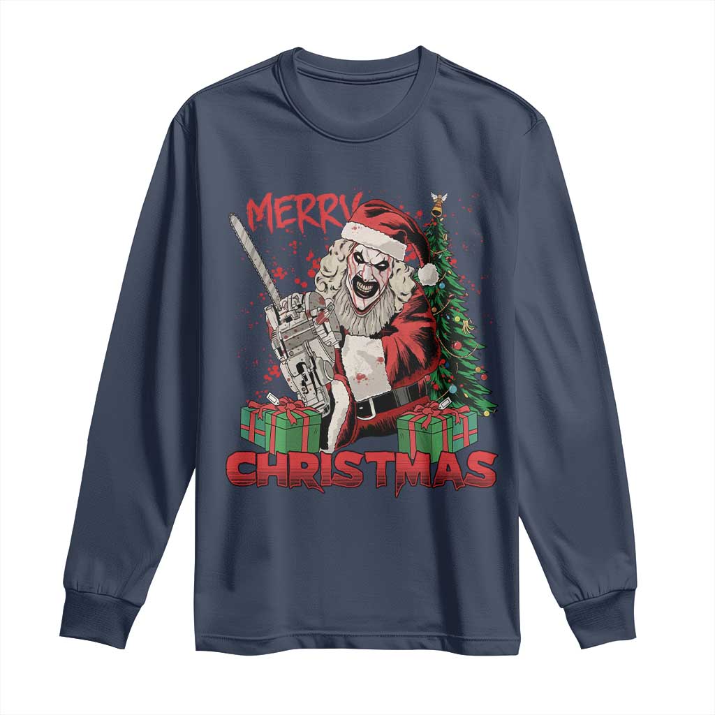 Terrifier Santa Christmas Horror Movie Long Sleeve Shirt - Wonder Print Shop