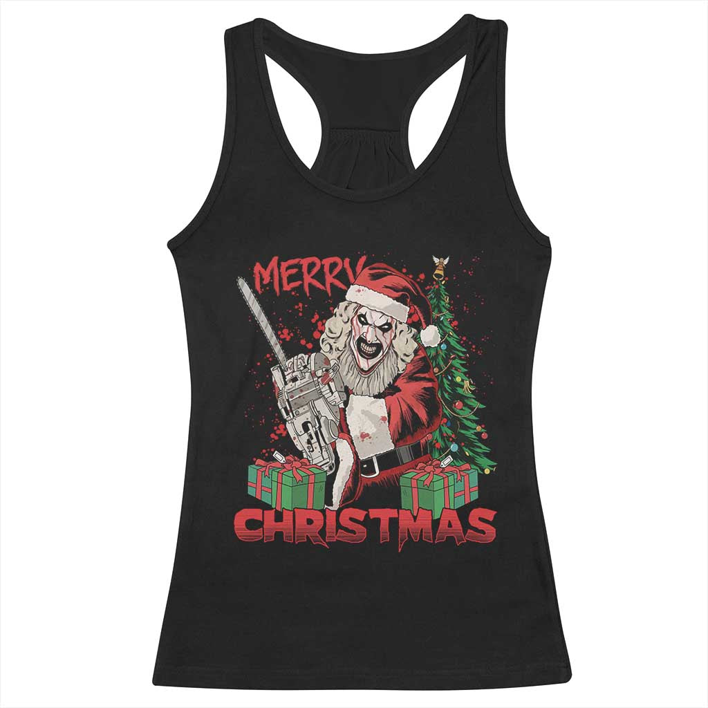 Terrifier Santa Christmas Horror Movie Racerback Tank Top - Wonder Print Shop