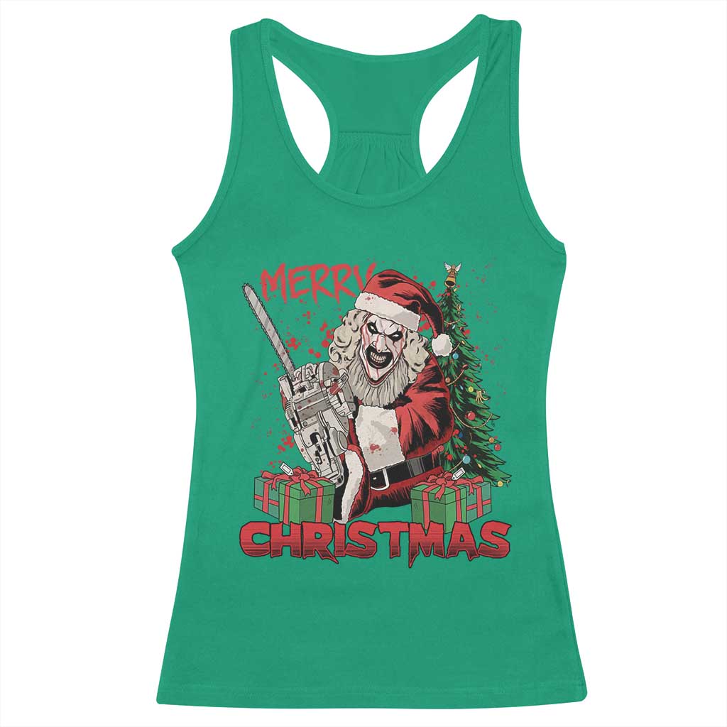 Terrifier Santa Christmas Horror Movie Racerback Tank Top - Wonder Print Shop