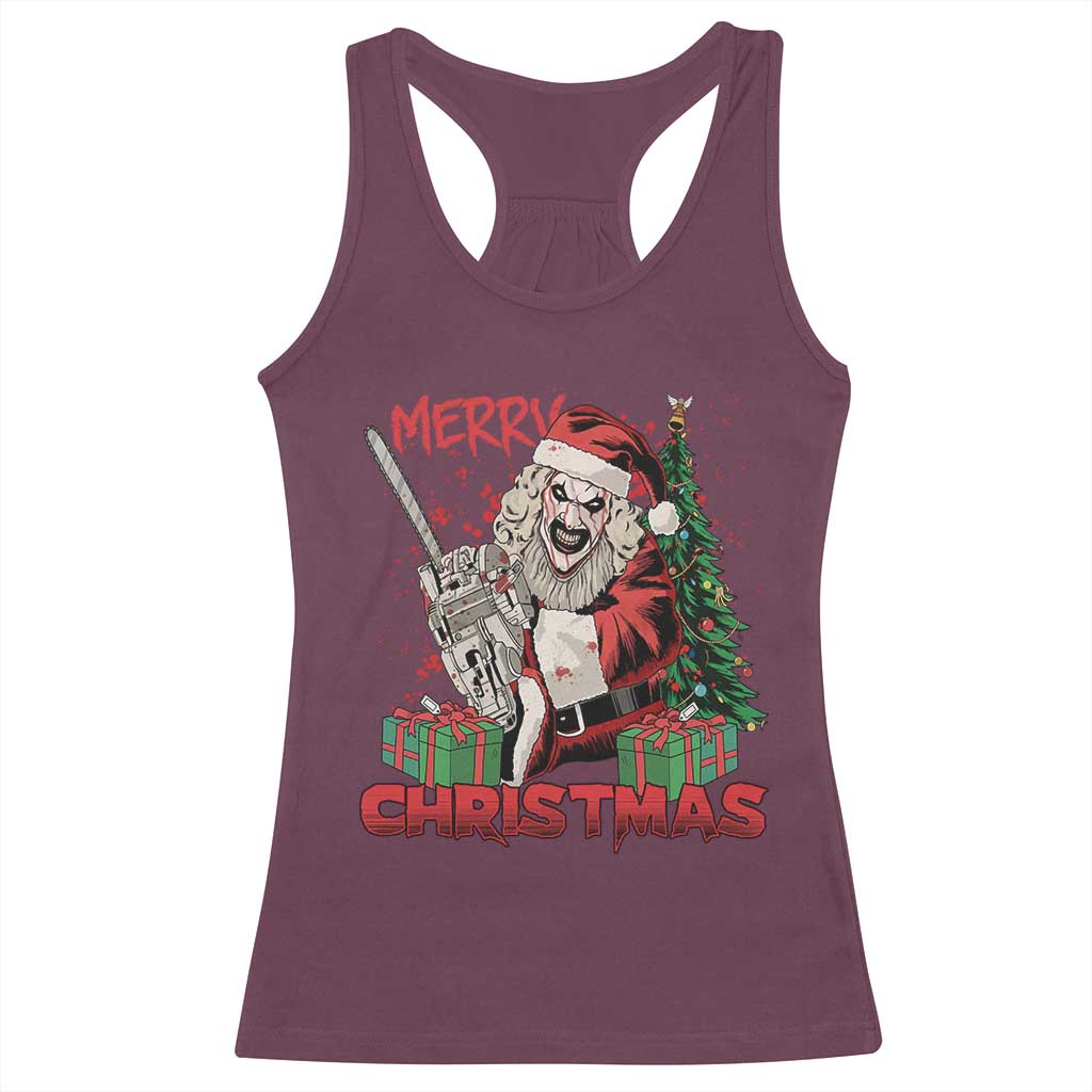 Terrifier Santa Christmas Horror Movie Racerback Tank Top - Wonder Print Shop