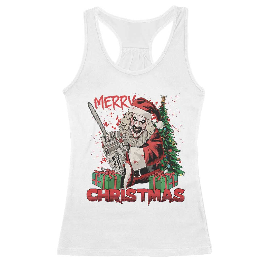 Terrifier Santa Christmas Horror Movie Racerback Tank Top - Wonder Print Shop
